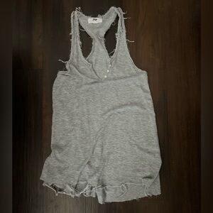 Aeropostale. Gray fringed racer back tank